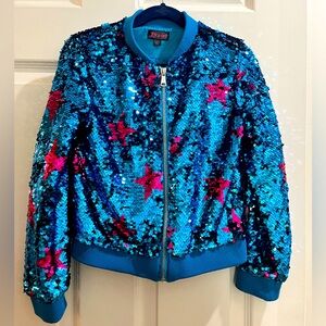Jojo’s Closet girls size Small 6/6x zip up sequined jacket